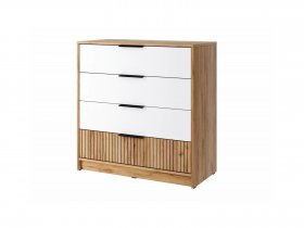 Комод КМ-001 Ивис (дуб крафт золотой/белый) в Октябрьском - oktyabrskoe.mebel-nsk.ru | фото