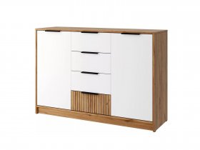 Комод КМ-002 Ивис (дуб крафт золотой/белый) в Октябрьском - oktyabrskoe.mebel-nsk.ru | фото