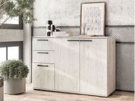 Комод Стандарт-3 NEW (дуб крафт белый) в Октябрьском - oktyabrskoe.mebel-nsk.ru | фото