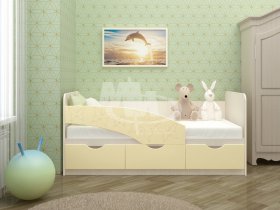 Кровать детская Бабочки 1,6 м в Октябрьском - oktyabrskoe.mebel-nsk.ru | фото