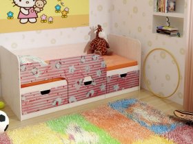 Кровать детская с ящиками 1,86 Минима Hello Kitty в Октябрьском - oktyabrskoe.mebel-nsk.ru | фото