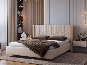 Кровать двуспальная 1,6м Диор (кашемир суфле (велюр)) в Октябрьском - oktyabrskoe.mebel-nsk.ru | фото