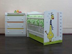 Кроватка детская Жираф с маятником в Октябрьском - oktyabrskoe.mebel-nsk.ru | фото