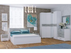 Модульная спальня Бьянка (белый/бетон) в Октябрьском - oktyabrskoe.mebel-nsk.ru | фото
