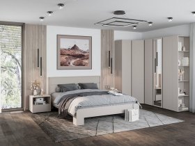 Модульная спальня Люмо (кашемир) в Октябрьском - oktyabrskoe.mebel-nsk.ru | фото