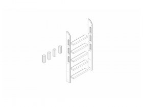 Пакет №10 Прямая лестница и опоры для двухъярусной кровати Соня в Октябрьском - oktyabrskoe.mebel-nsk.ru | фото