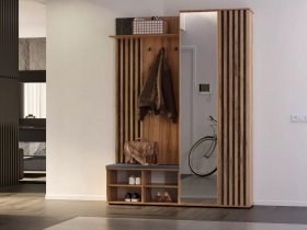 Прихожая Марракеш (дуб вотан/цемент темный) в Октябрьском - oktyabrskoe.mebel-nsk.ru | фото