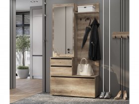 Прихожая ПР-04 Энигма (венге/дуб каньон) в Октябрьском - oktyabrskoe.mebel-nsk.ru | фото