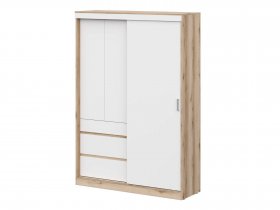 Шкаф-купе (1,5м) Брауни (дуб делано/белый) в Октябрьском - oktyabrskoe.mebel-nsk.ru | фото