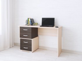 Стол письменный Сити-2 (венге/дуб молочный) в Октябрьском - oktyabrskoe.mebel-nsk.ru | фото