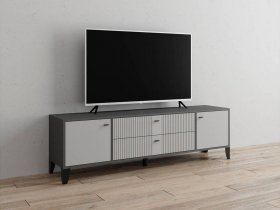 Тумба под ТВ Парус-10 (графит/светло-серый) в Октябрьском - oktyabrskoe.mebel-nsk.ru | фото